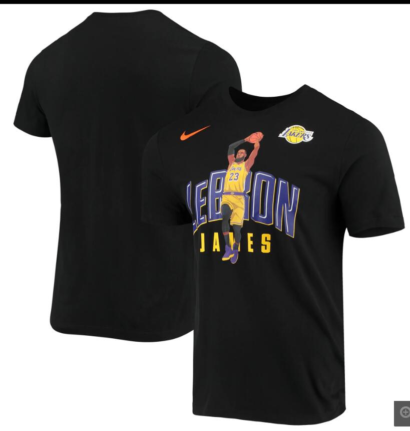 2020 NBA Men LeBron James Los Angeles Lakers Nike Hero Performance TShirt  Black->nba t-shirts->Sports Accessory